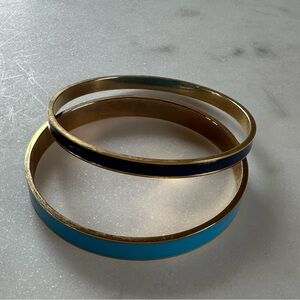 Elegant Gold and Blue Bangle Set